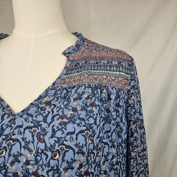 Rewind Dress Sz M, Blue, Tiered, Ruffled Hem Boho Cottagecore Hippie Fairycore - Picture 3 of 8